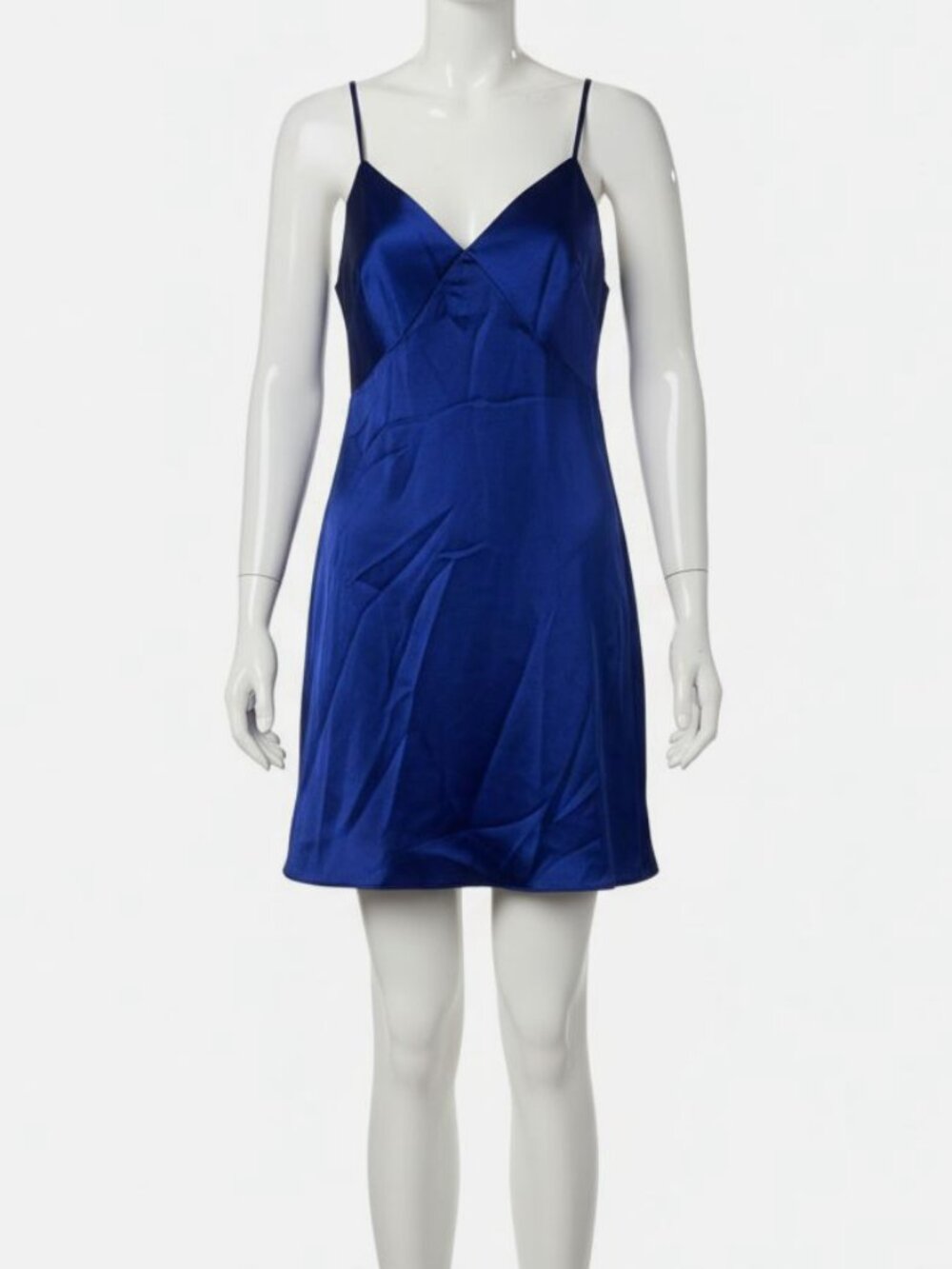 Alice + Olivia Women's Blue V-Neck Sleeveless Mini Zenon Slip Dress Size 6